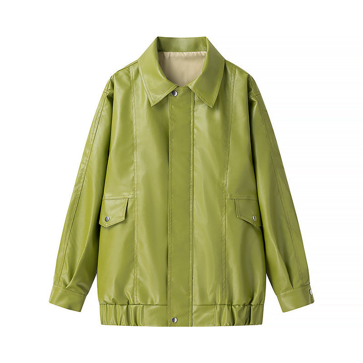 Veste décontractée en faux cuir pour femmes avec poches pratiques et design moderne Chic & Stil