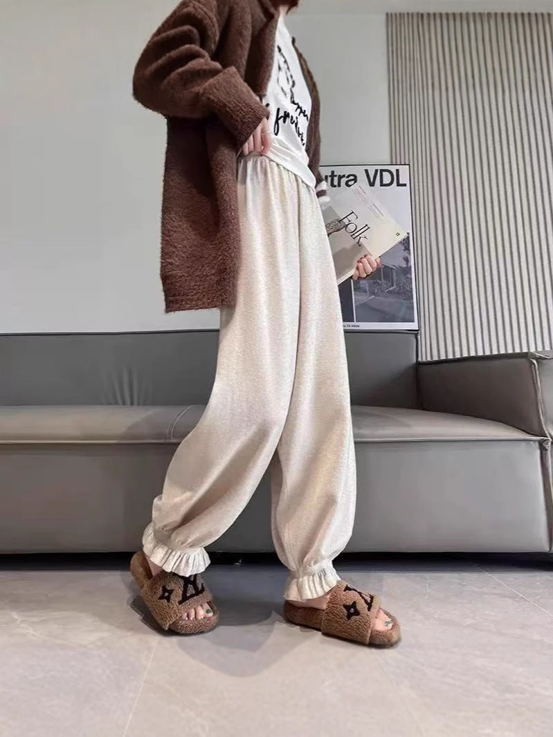 Comfortable palazzo pants for women in shiny material Lune London