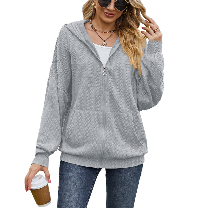 Ladies Oversized Hoodie with Textured Pattern and Practical Pockets Lune London