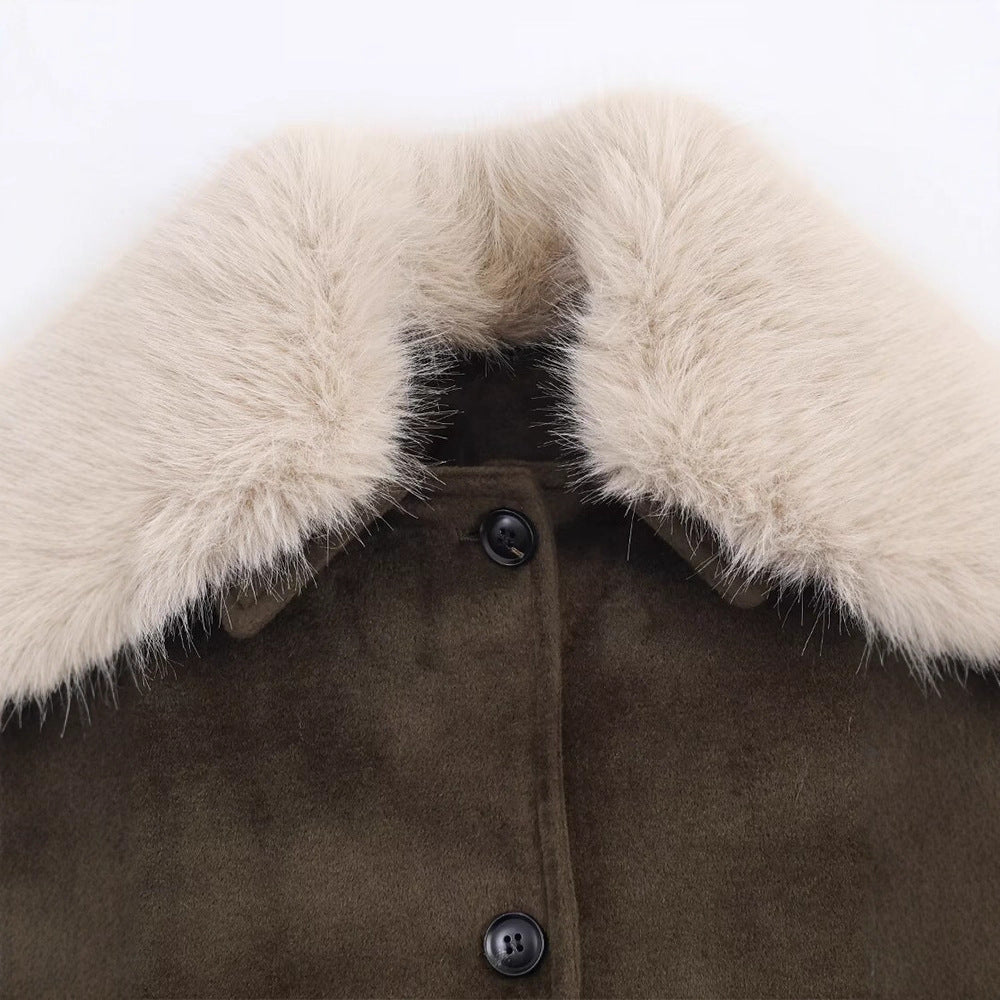 Ladies Luxe Faux Fur Jacket with fitted cut Lune London