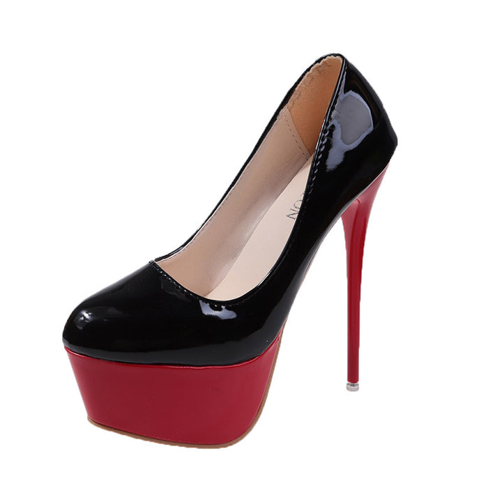 Wedge pumps for women in shiny material and high stiletto heel Lune London