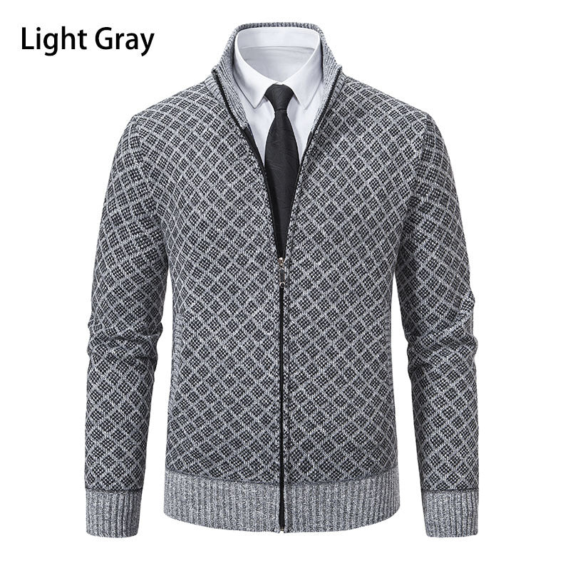 Zip jacket for men with modern diamond pattern Lune London