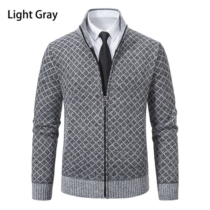 Zip jacket for men with modern diamond pattern Lune London