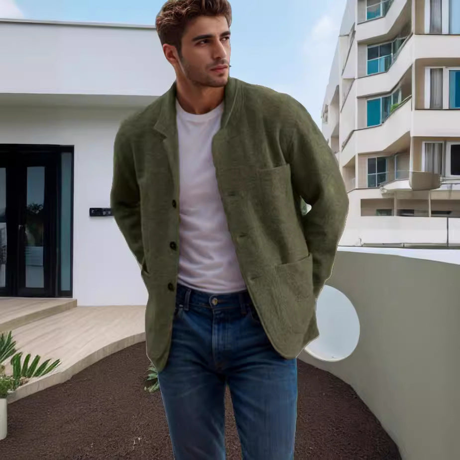 Casual wool jacket for men with practical pockets and button closure Lune London