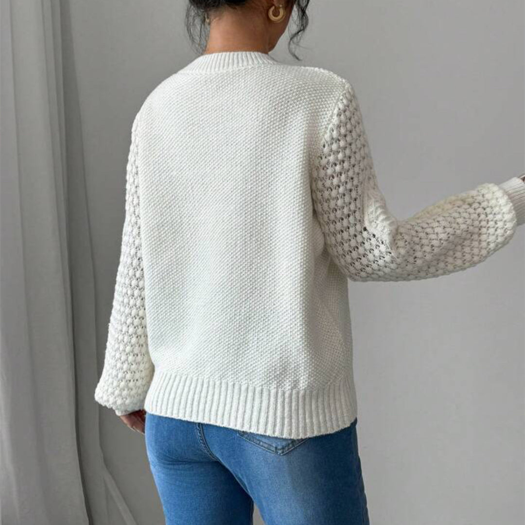 Trendy women's sweater with refined knit details Lune London