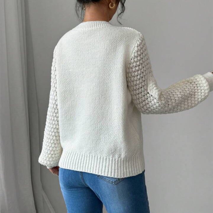 Trendy women's sweater with refined knit details Lune London