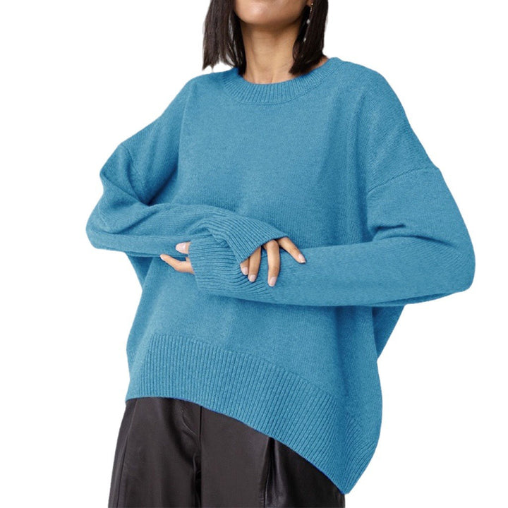 Ladies oversized pullover with a pretty knitted pattern and wide edges Lune London