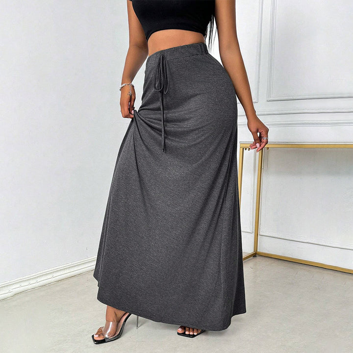 Jupe maxi pour femme avec cordon de serrage ajustable et taille élastique Chic & Stil