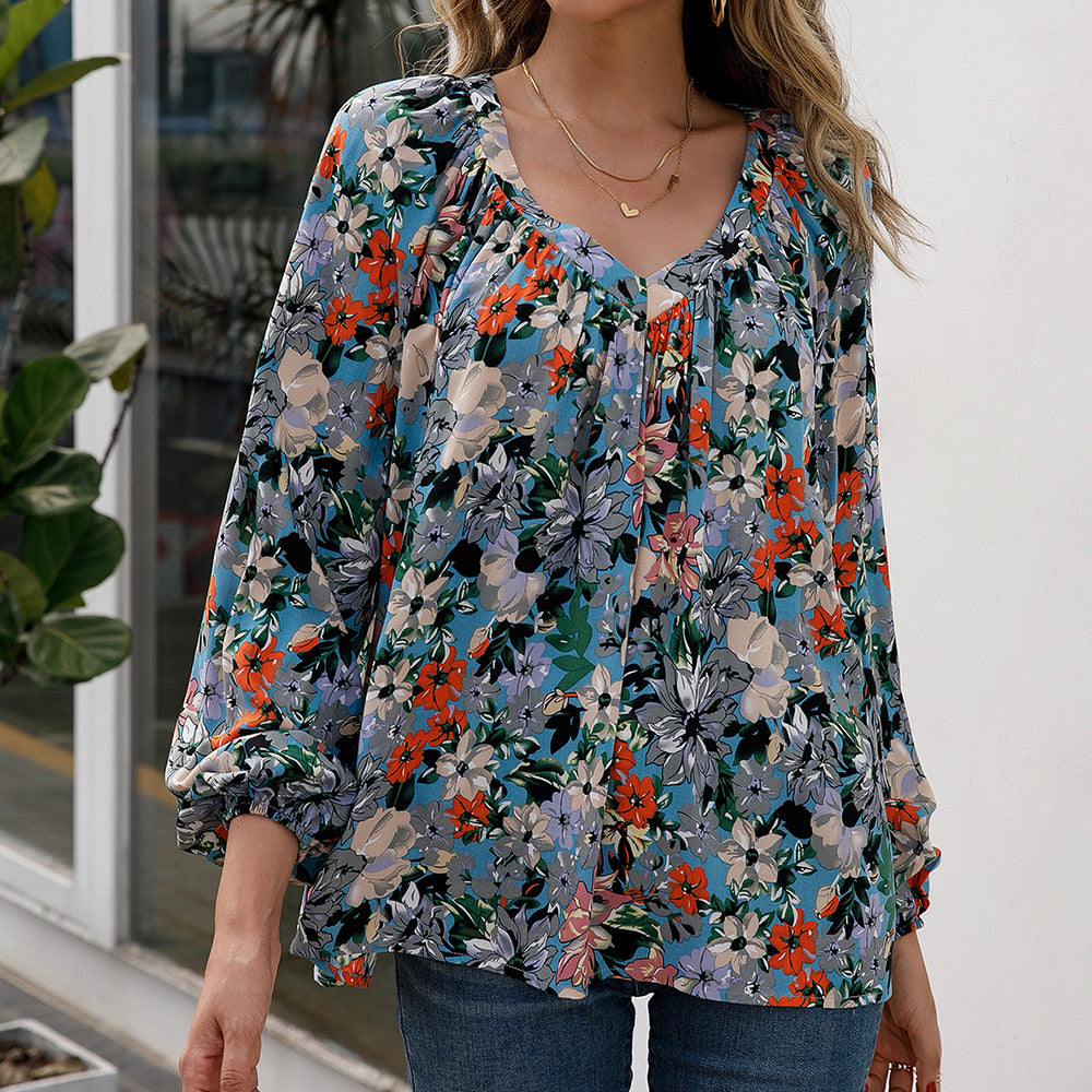 Women's blouse with floral patterns and lightweight sleeves Lune London