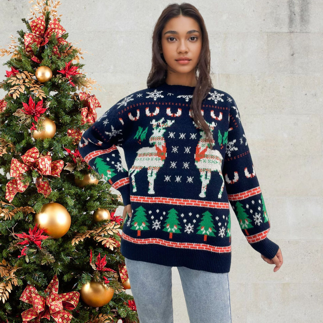 Timeless sweater for ladies with chic Christmas pattern