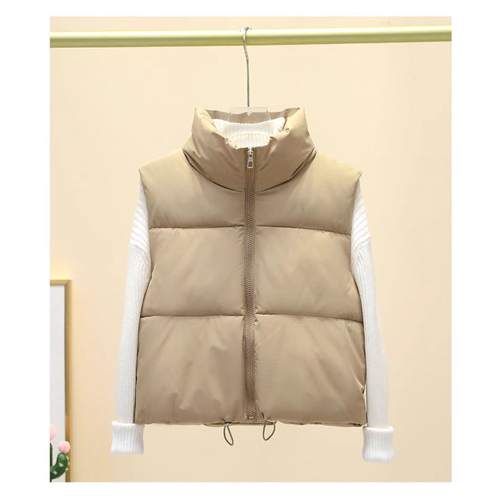 Ladies quilted gilet with high collar and adjustable waist Lune London
