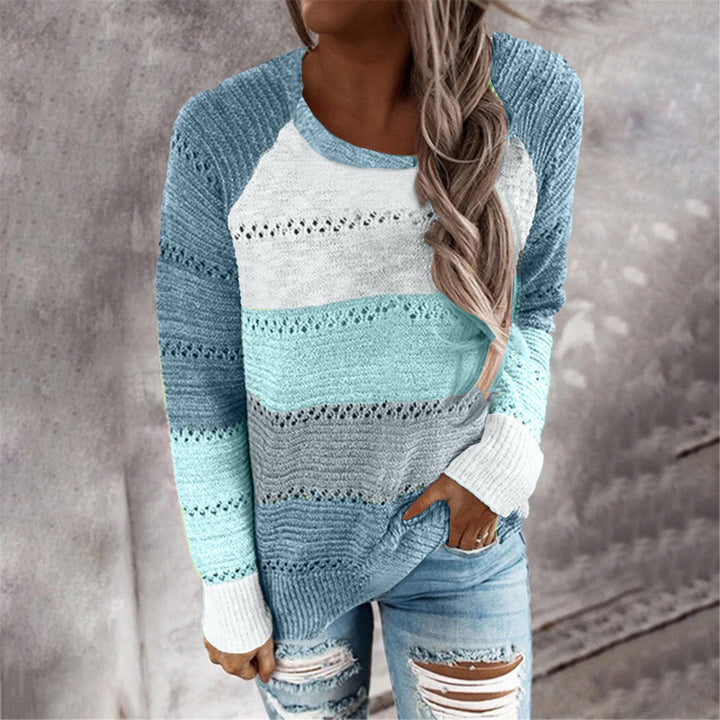 Lightweight striped knit pullover for women Lune London