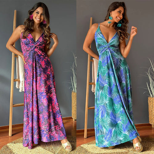 Ladies Elegant Maxi Dress Floral Print Lune London