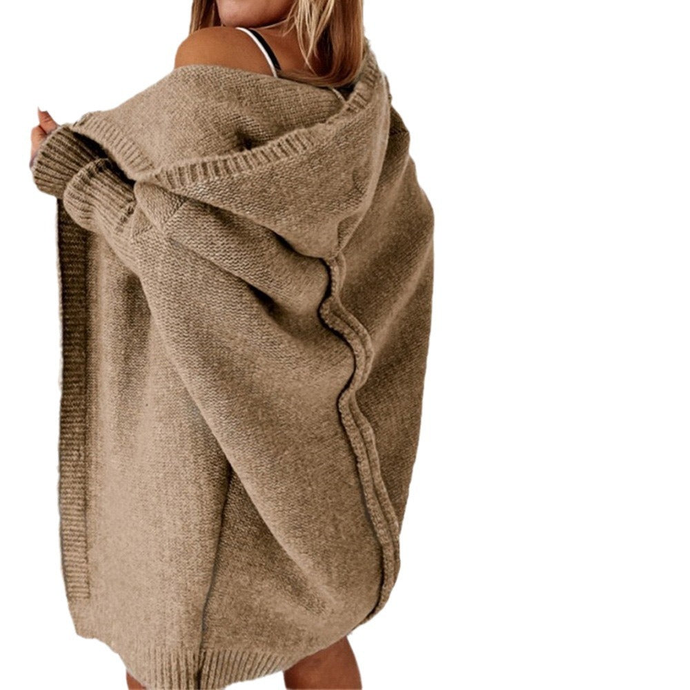 Ladies Casual Knit Sweater with Open Front and Fine Texture Chic and Style