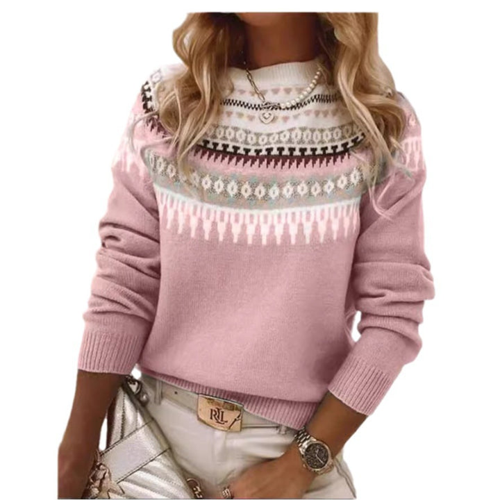 Pull féminin en design tricot scandinave avec motif ludique Chic & Stil