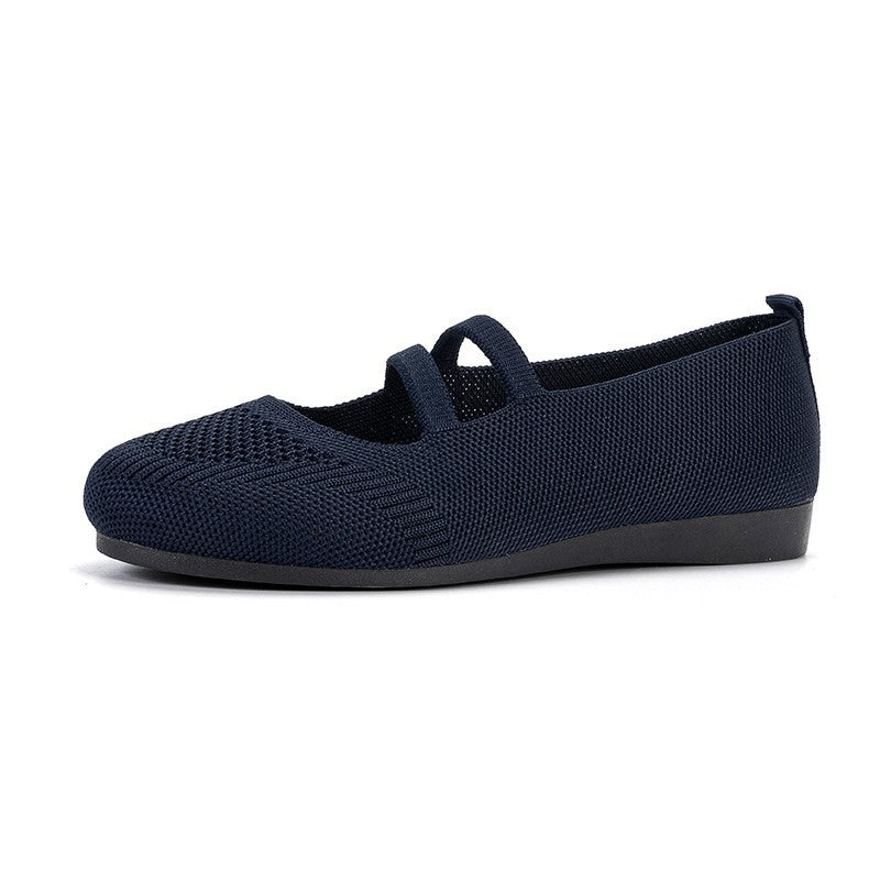 Comfortable ballet flats for women in breathable mesh material with adjustable straps Lune London