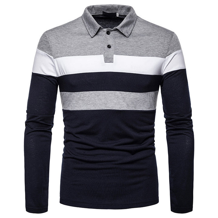 Men's long sleeve polo with a modern striped pattern and a comfortable fit Lune London