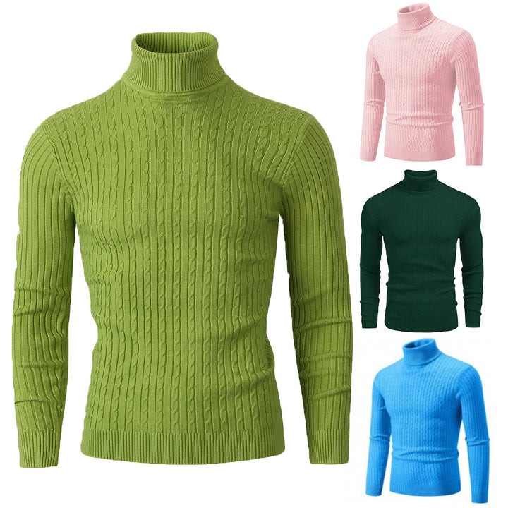 Women's knitted sweater with high collar and ribbed pattern Lune London