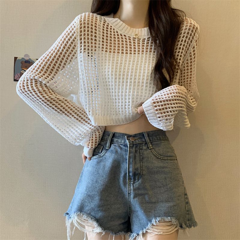 Sweater en maille pour femmes avec un design crop tendance Chic & Stil