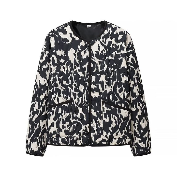 Veste matelassée pour femmes au motif léopard moderne Chic & Stil