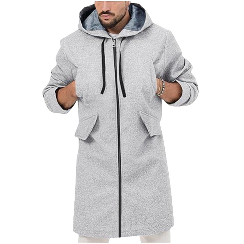 Trendy long jacket for men with hood Lune London