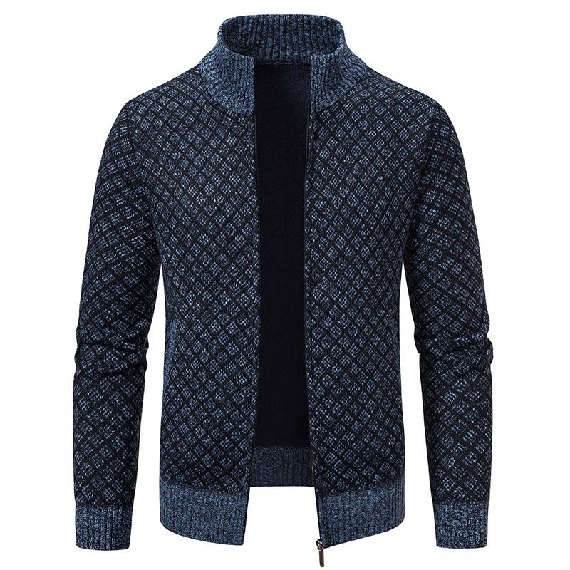 High collar knitted jacket with elegant design for men Lune London