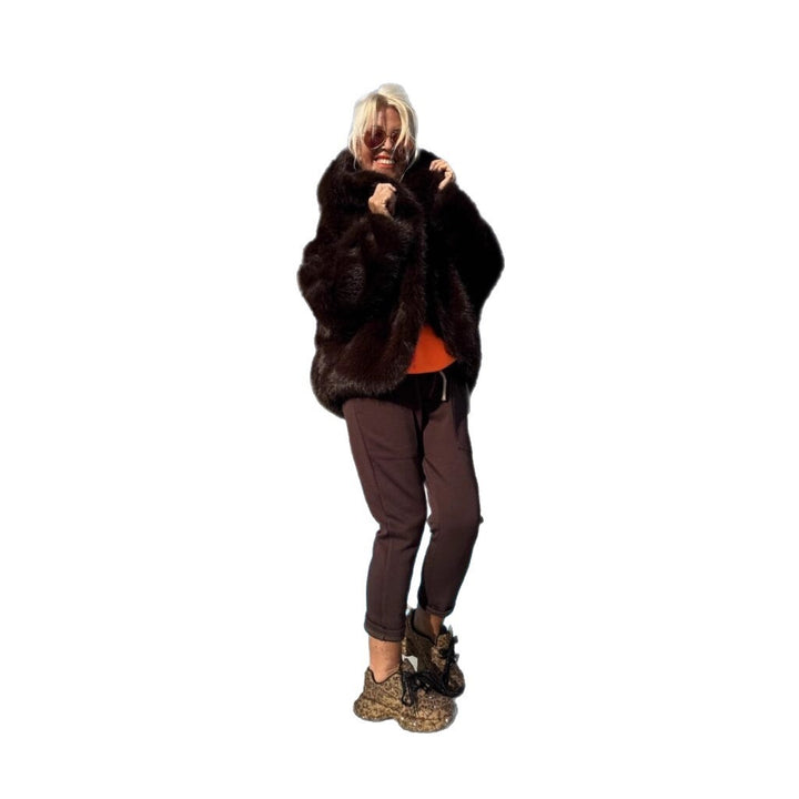 Elegant fleece jacket for women with soft collar and loose fit Lune London