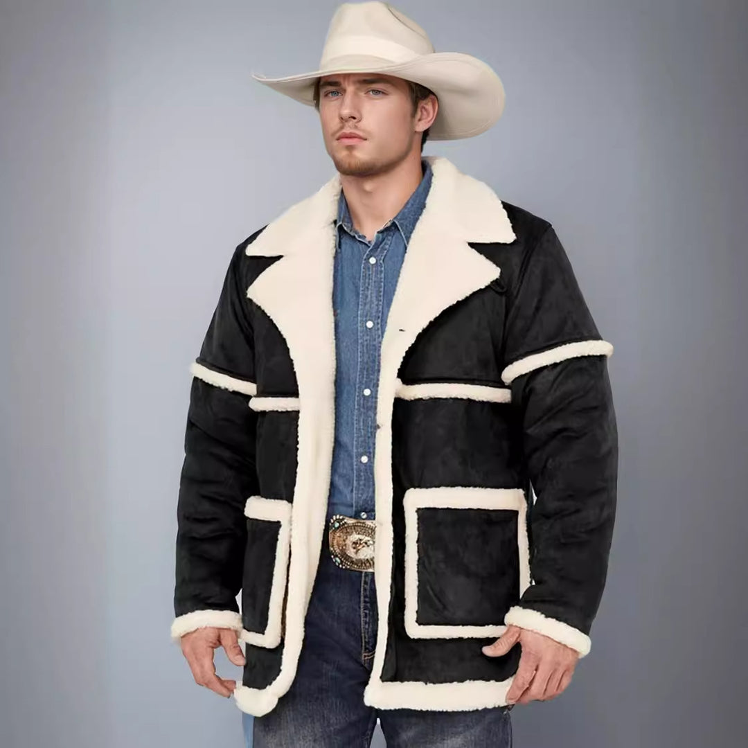 Men's sheepskin coat, cozy, with large pockets and an elegant collar Lune London