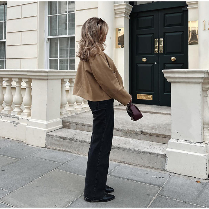 Elegant suede jacket for women with button closure Lune London