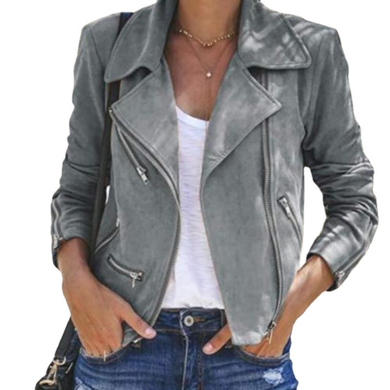 Women's motorcycle jacket with a modern suede look Lune London