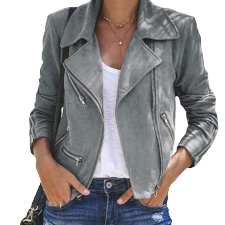 Women's motorcycle jacket with a modern suede look Lune London