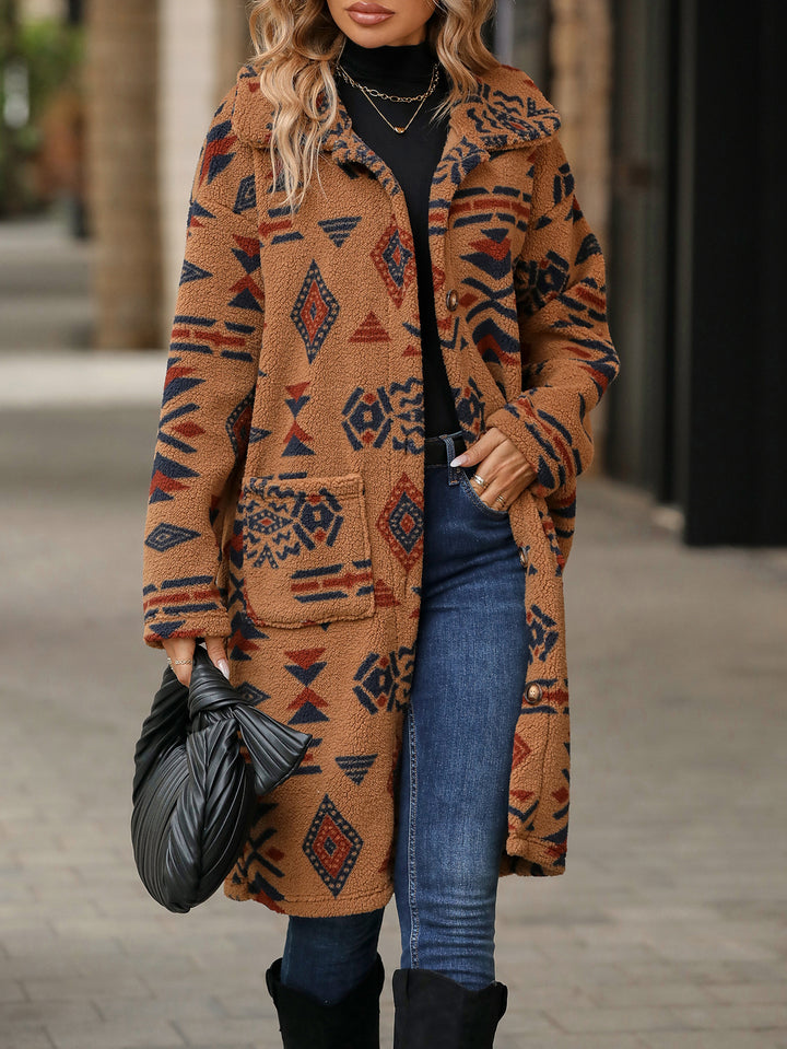 Fleece jacket for women with ethnic pattern Lune London