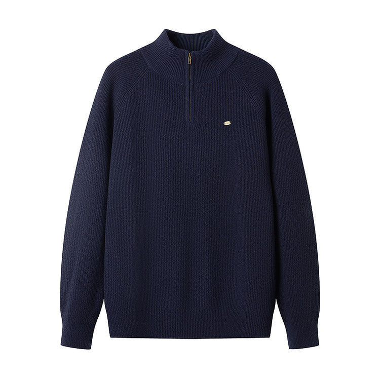 Men's knit sweater with half zipper Lune London