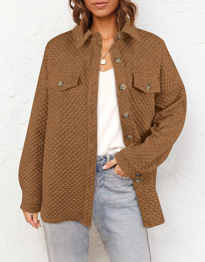 Quilted jacket for women with button placket and pockets Lune London