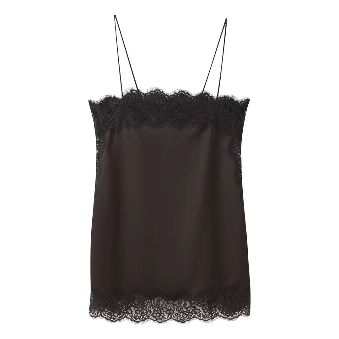 Elegant satin pants for women with lace accents Lune London