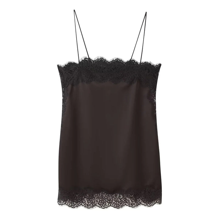 Elegant satin pants for women with lace accents Lune London