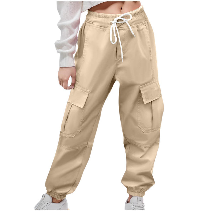 Women's cargo pants with elastic waistband and practical side pockets Lune London