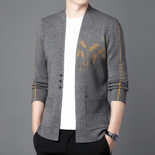 Trendy knitted jacket for men with fine embroidery Lune London