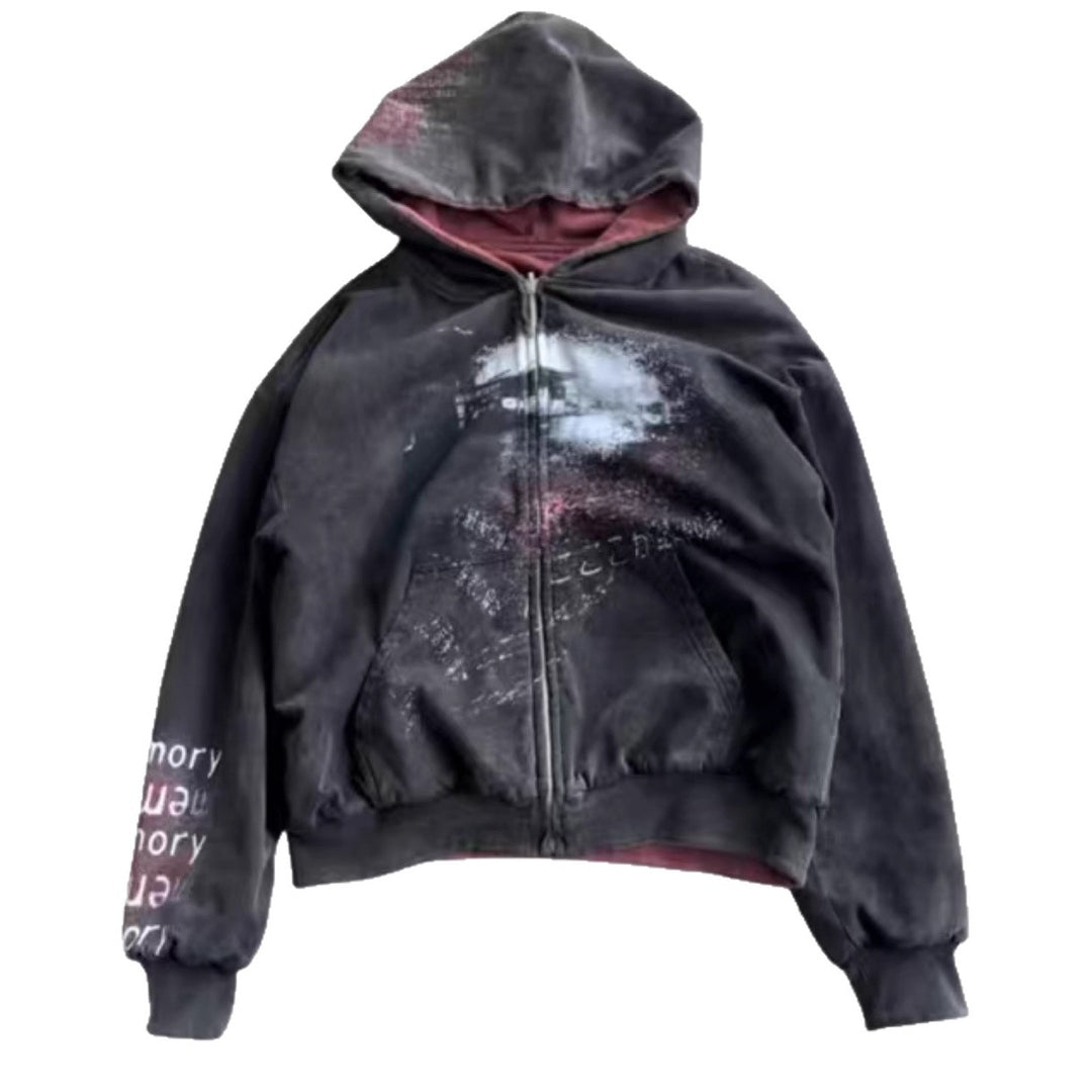 Veste hoodie décontractée pour femmes avec motif graphique imprimé et poches latérales Chic & Stil