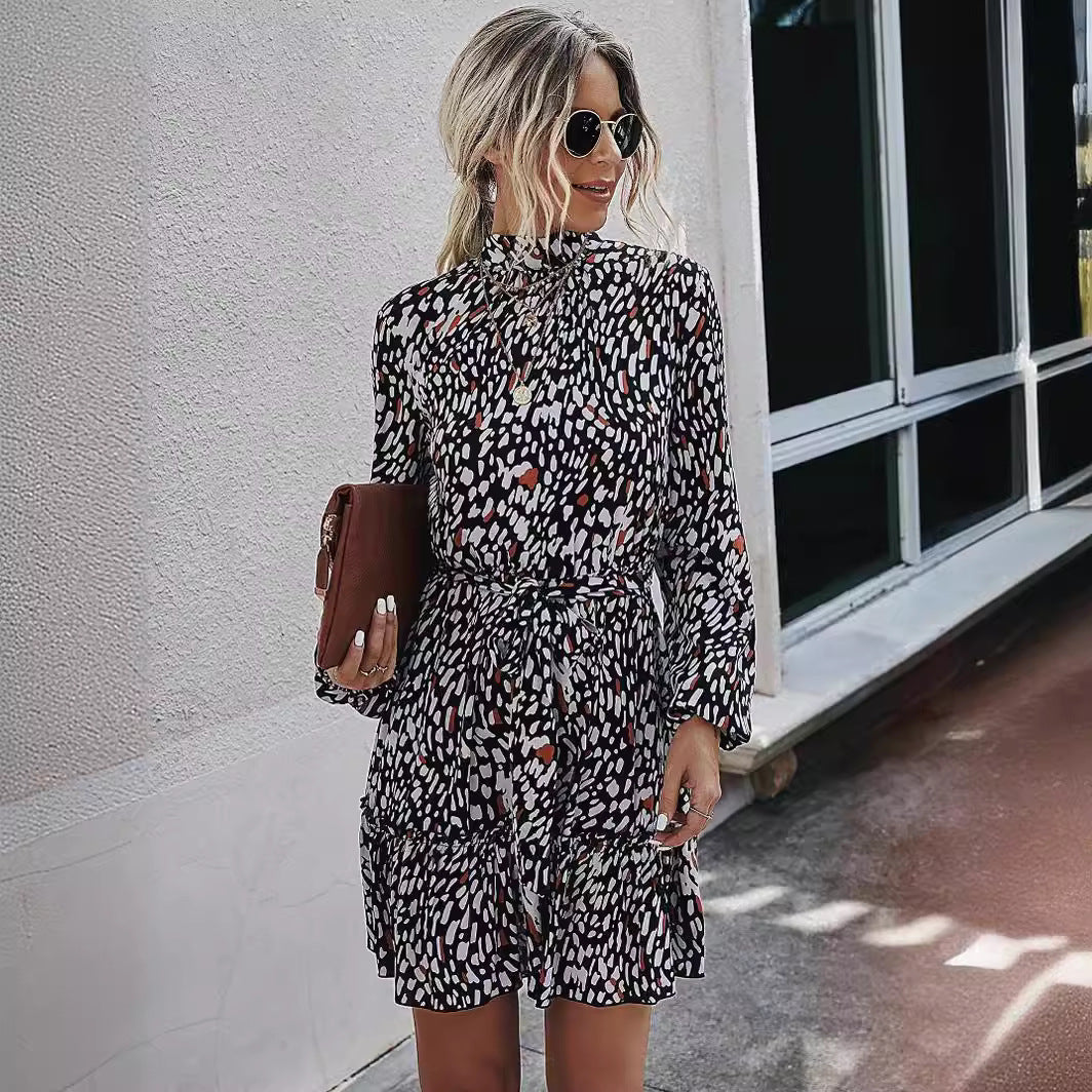 Chic Floral Ruffled Mini Dress for Women