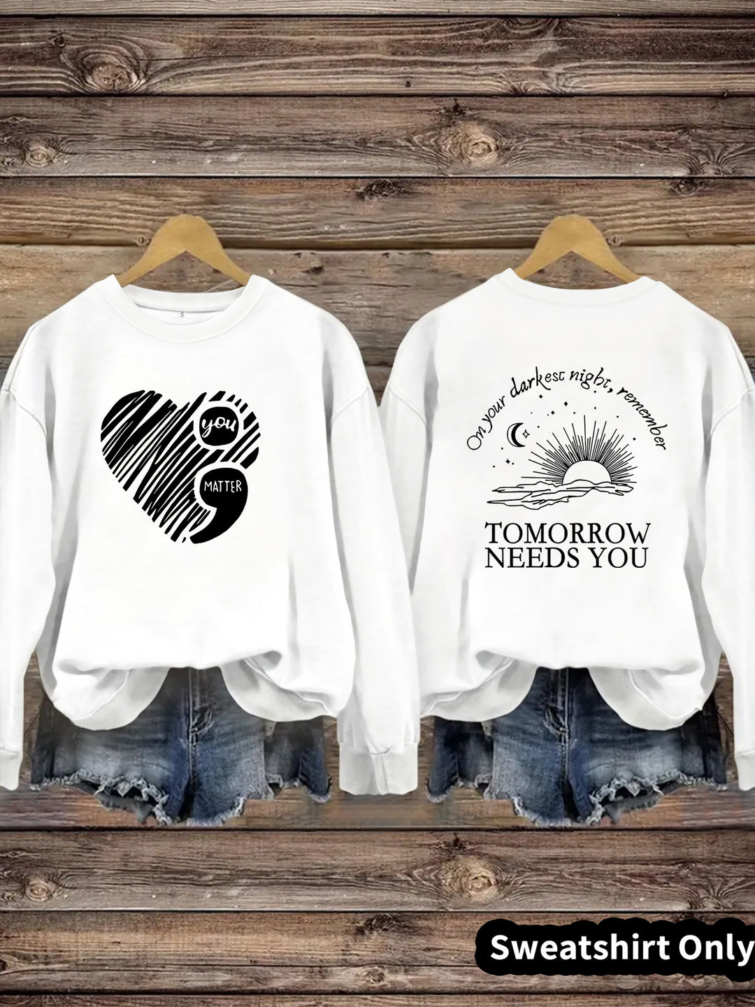 Sweatshirt femme avec impression inspirante et grand motif de coeur Chic & Stil