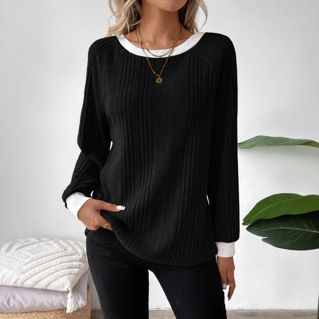 Women cropped casual top with ribbed structure Lune London
