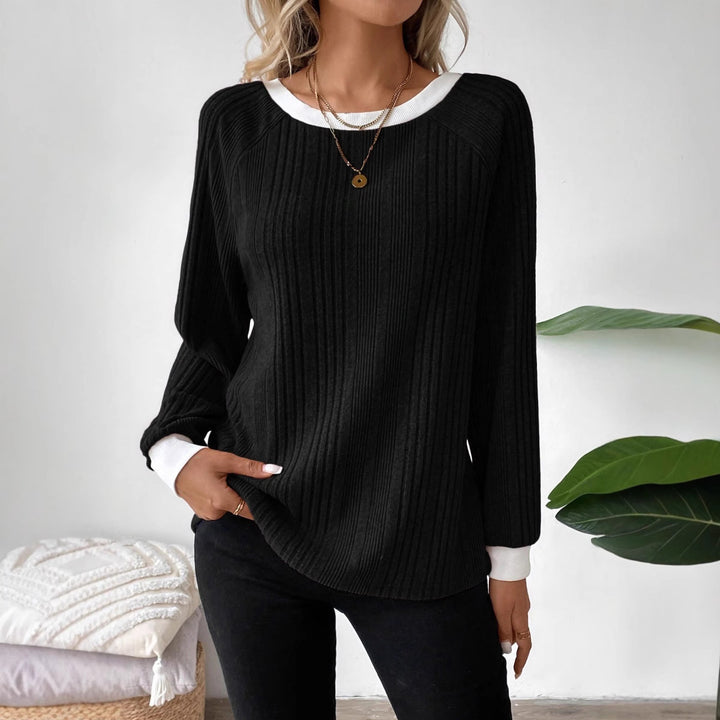 Women cropped casual top with ribbed structure Lune London