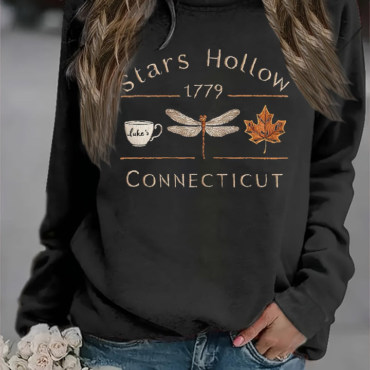 Sweat-shirt pour femmes avec un motif créatif de Stars Hollow Chic & Stil