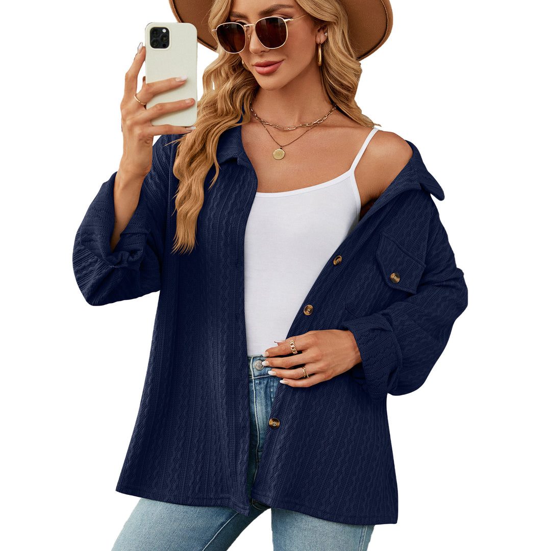 Oversized women's jacket shirt with textured pattern Lune London