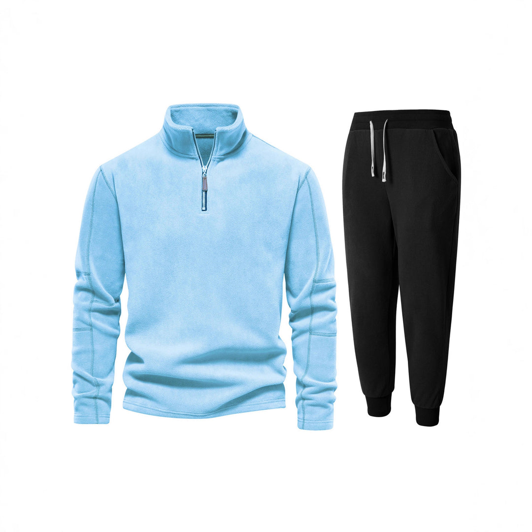 Men's fleece top with short zipper and comfortable jogger pants Lune London
