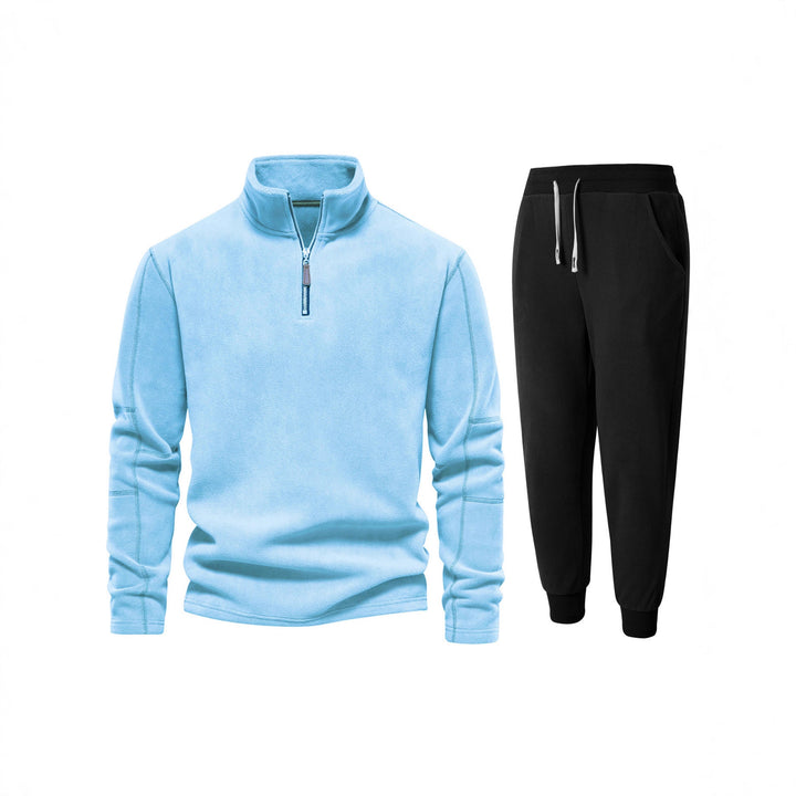 Men's fleece top with short zipper and comfortable jogger pants Lune London