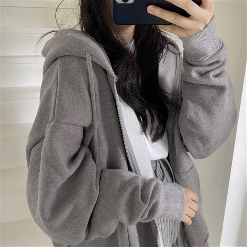 Ladies Oversized Hoodie Jacket Made Of Soft Fleece with Kangaroo Pocket Lune London
