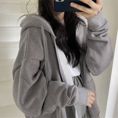 Oversized hooded jacket for women in soft fleece with kangaroo pocket Lune London