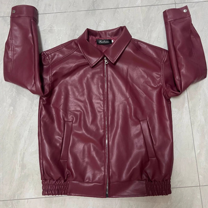 Ladies oversized Faux leather Jacket Lune London